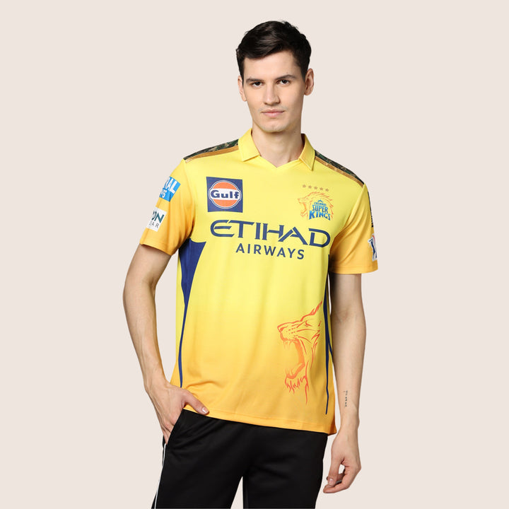 Chennai Super Kings Authentic Fan Jersey IPL 2025 Adult Plain Half Sleeve