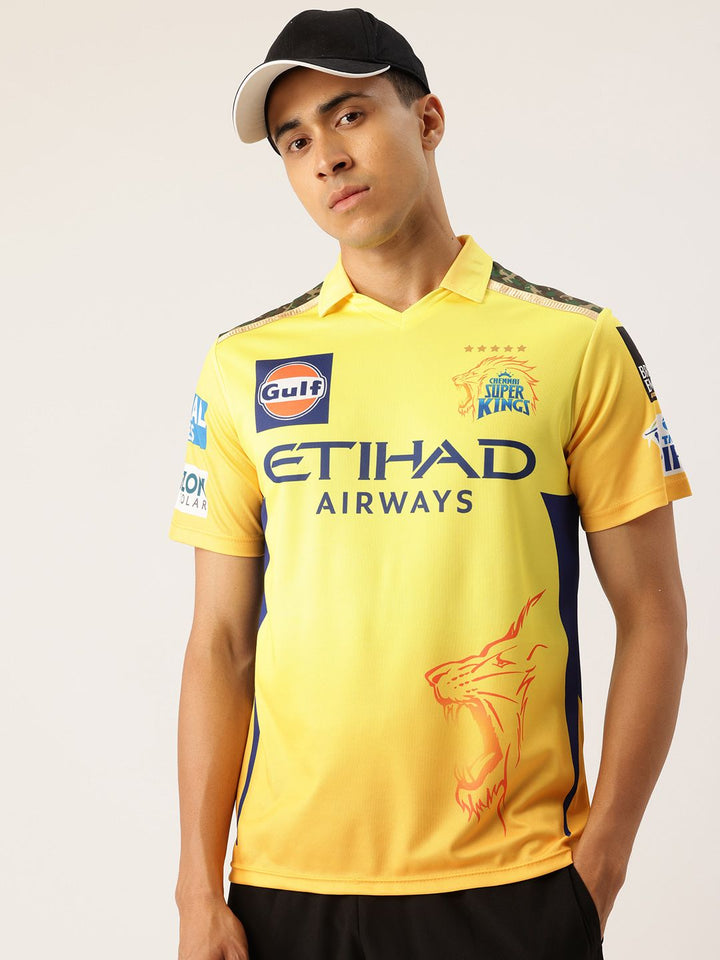 Chennai Super Kings Authentic Fan Jersey IPL 2025 Adult Dhoni 7 Half Sleeve
