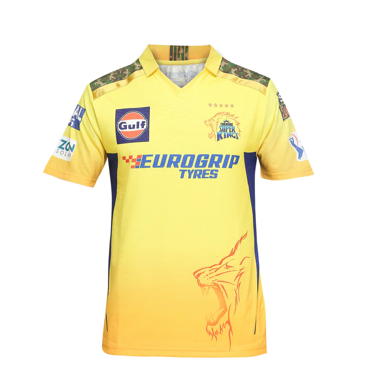 Csk Official Match Jersey 2024 Plain Half Sleeve Playr 