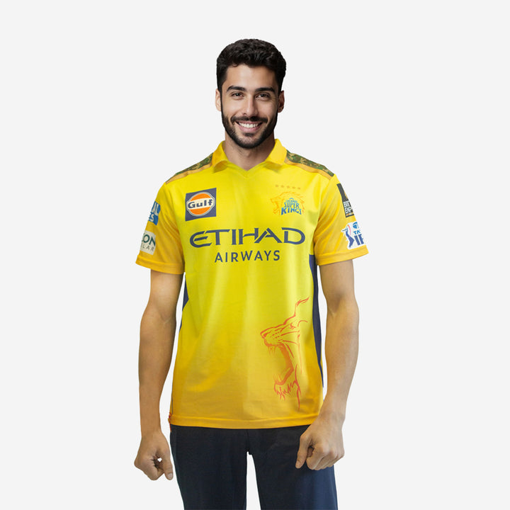 Chennai Super Kings Authentic Fan Jersey IPL 2025 Adult Plain Half Sleeve