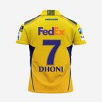 Chennai Super Kings Authentic Match Jersey IPL 2025 Kids Dhoni 7 Half Sleeve