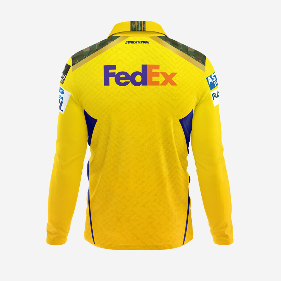 Chennai Super Kings Authentic Match Jersey IPL 2025 Adult Plain Long Sleeve