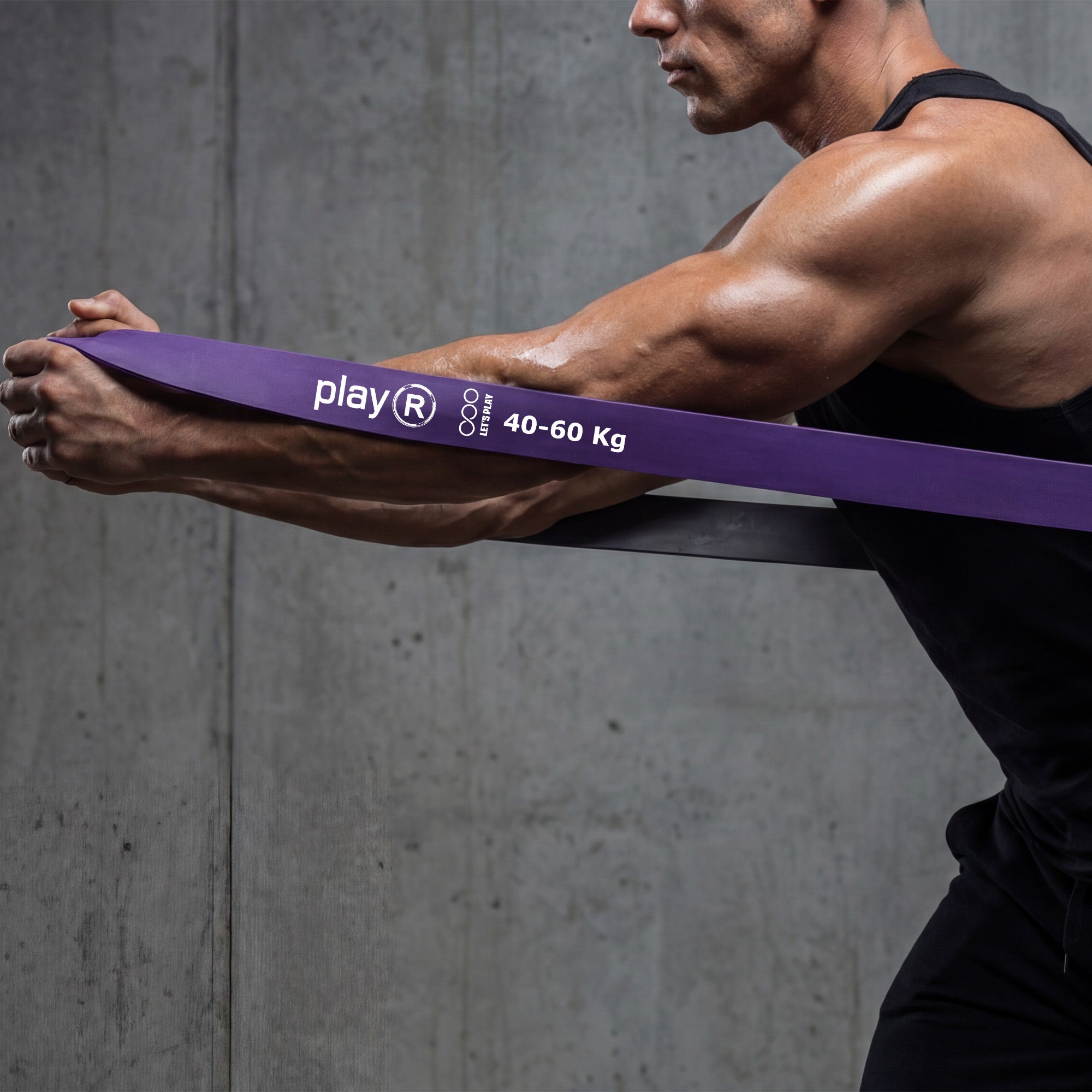 Heavy Muscle Resistance Band Dual Purple Grey color  40-60 Kg - Pack of 1 Secondary image