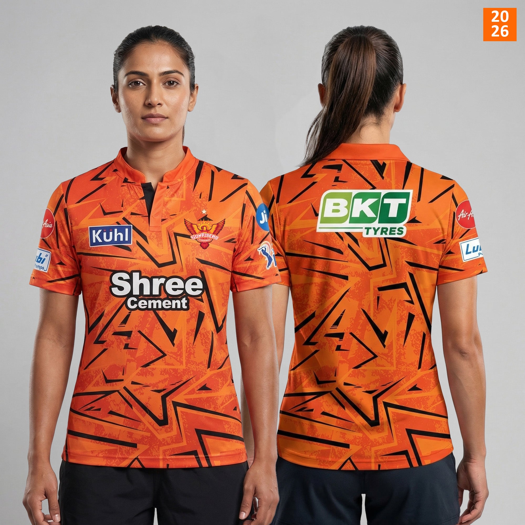 SUNRISERS HYDERABAD AUTHENTIC FAN JERSEY IPL 2026 ADULT PLAIN HALF SLEEVE Secondary image