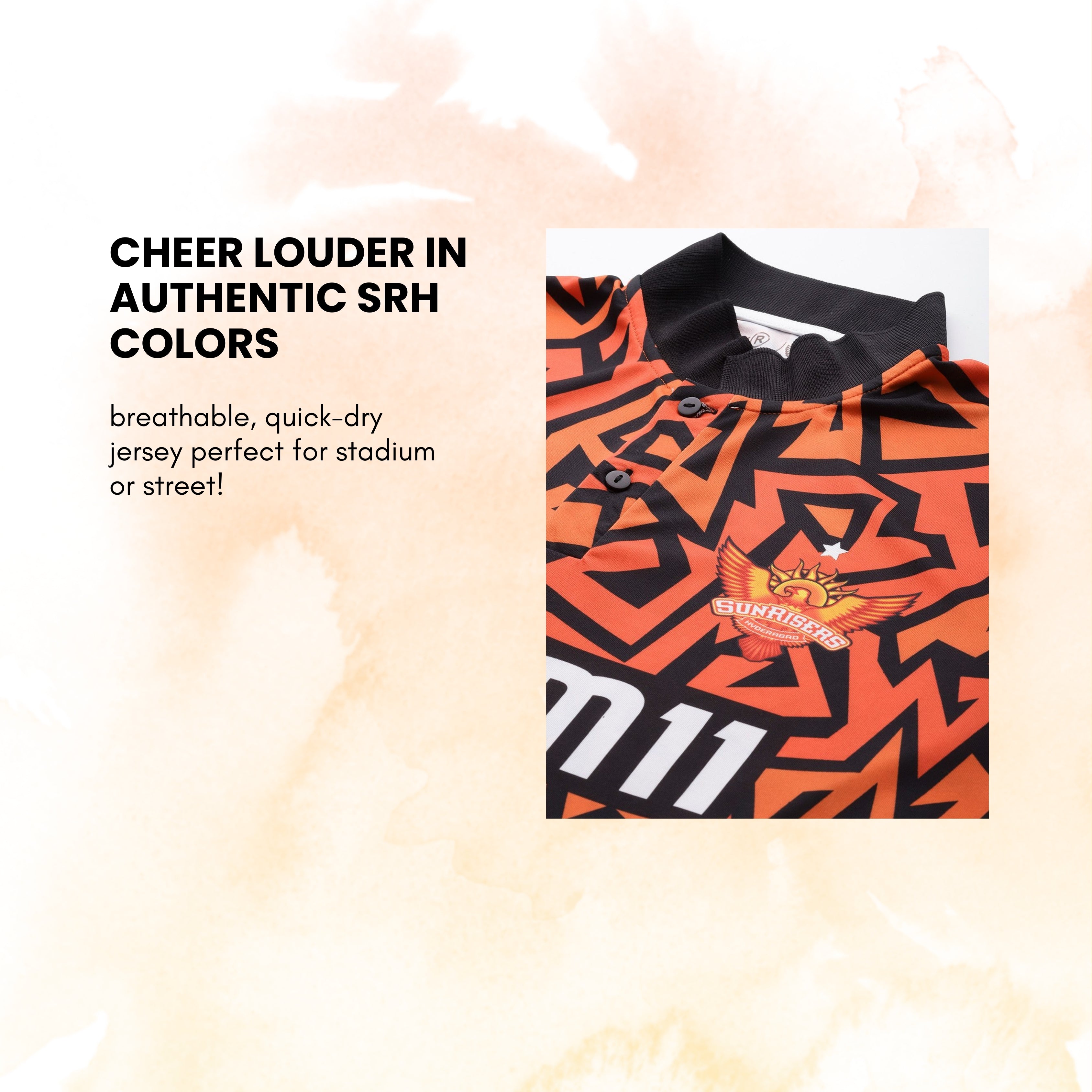 Sunrisers Hyderabad Authentic Fan Jersey IPL 2025 Adult Plain Half Sleeve Secondary image