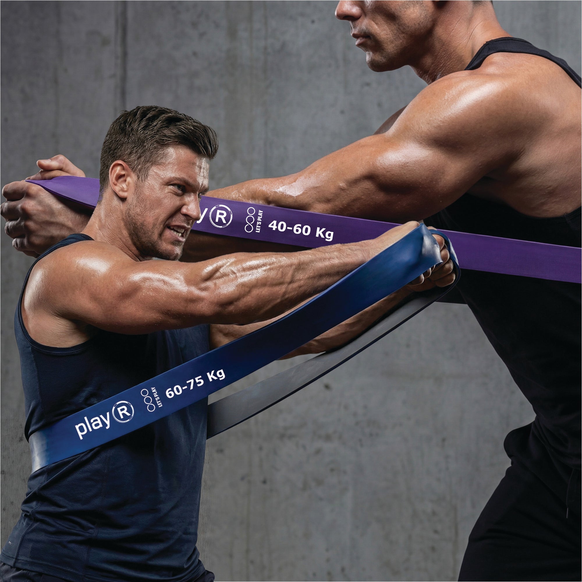 Heavy Muscle Resistance Band Purple & Blue Combo Set of 2 Secondary image