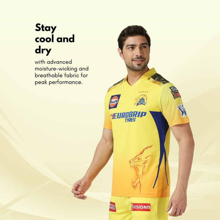 CSK Official Match Jersey 2024 - Dhoni 7 (Half Sleeve)