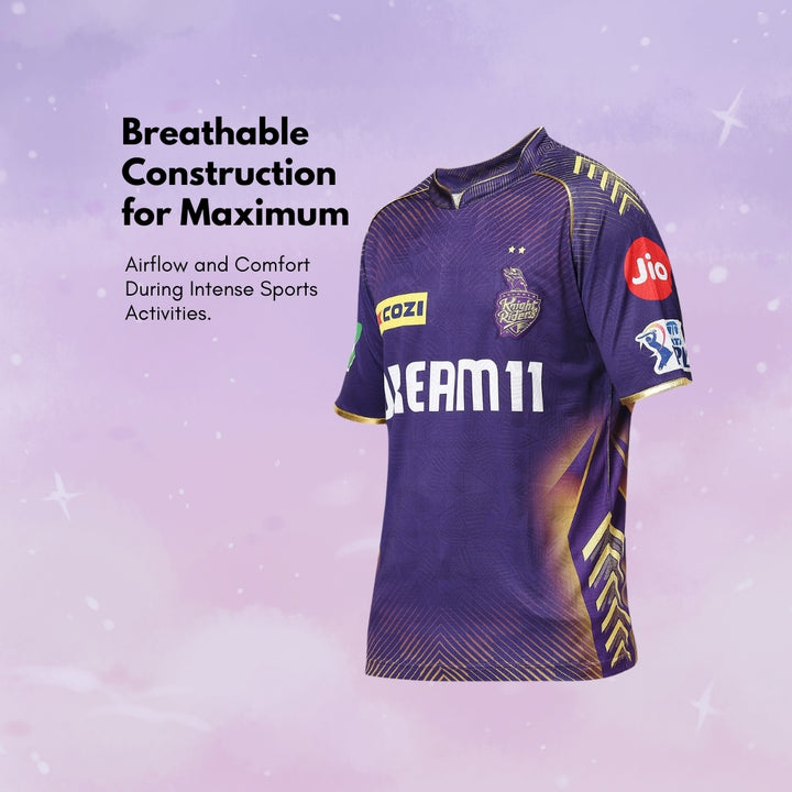 KKR Official Match Jersey 2024 - Plain - Kids (Half Sleeve)