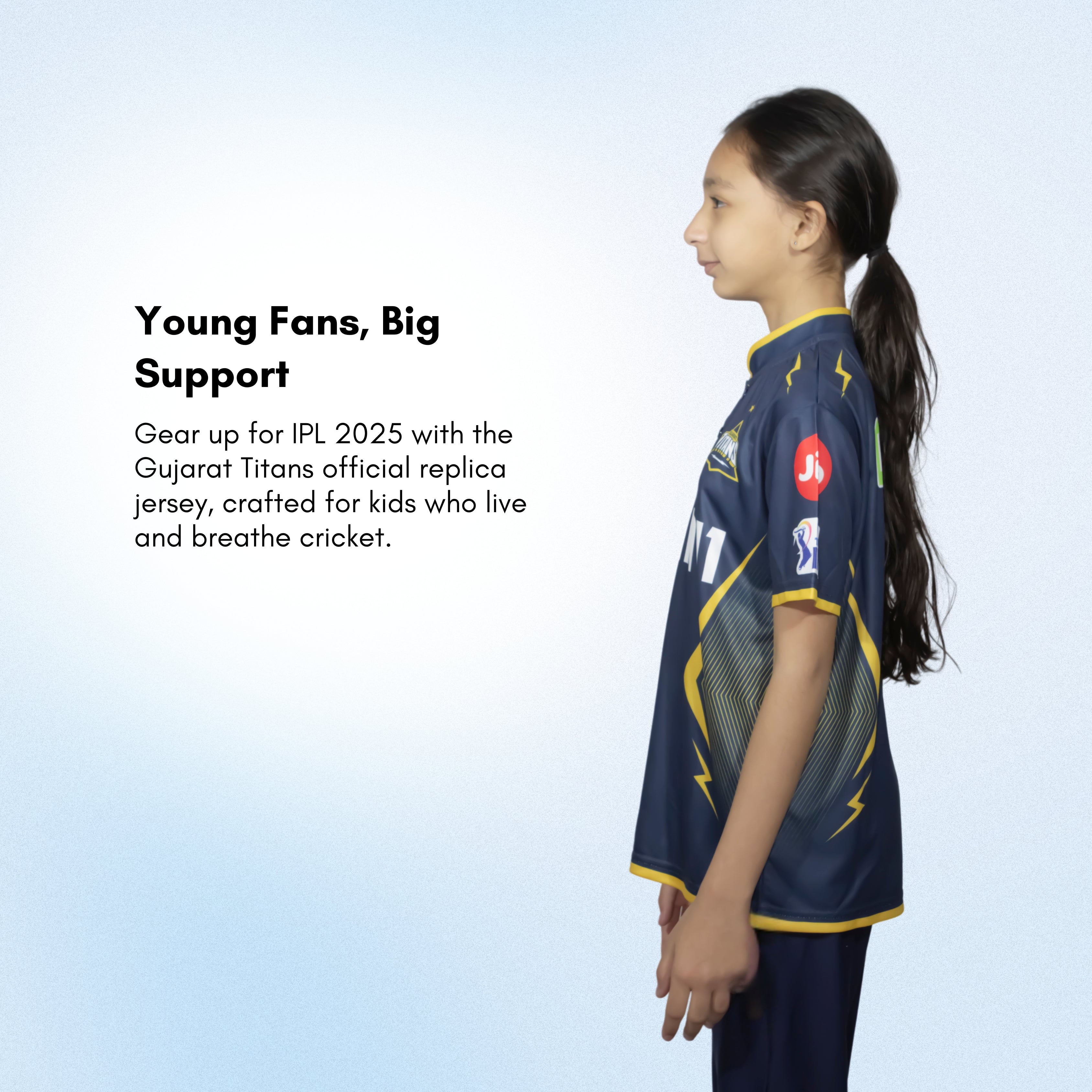 Gujarat Titans Official Replica Jersey IPL 2025 Kids Half Sleeve Secondary image