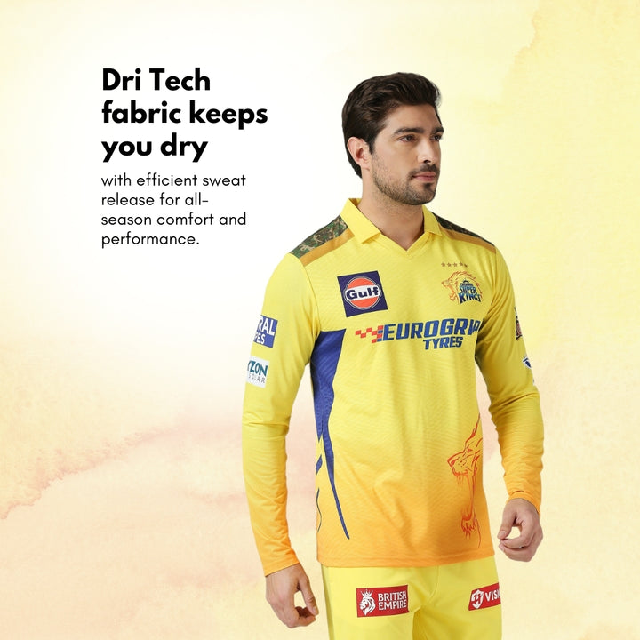 CSK Official Match Jersey 2024 - Dhoni 7 (Full Sleeve)