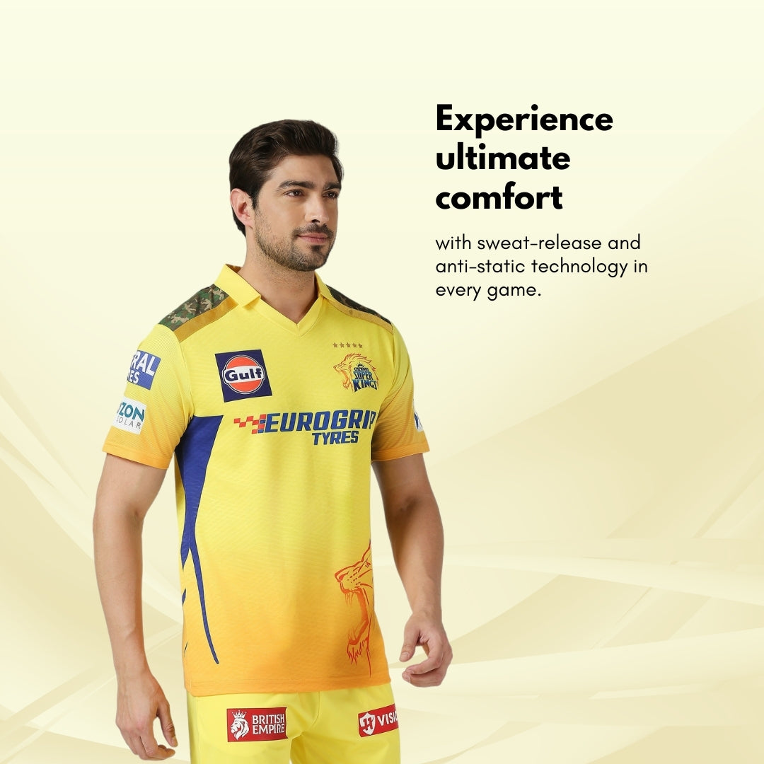 CSK Official Match Jersey 2024 - Dhoni 7 (Half Sleeve)