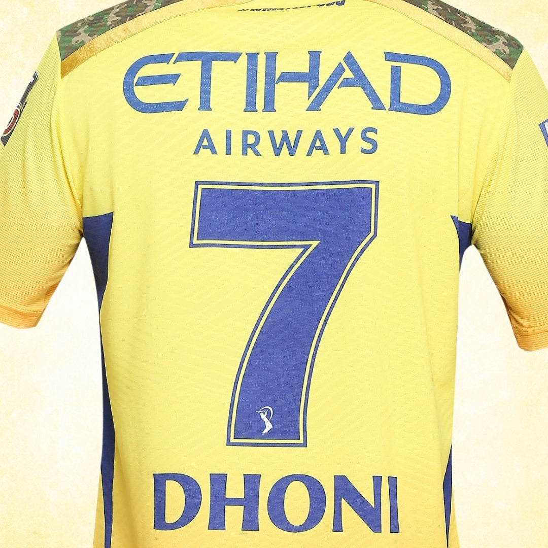 CSK Official Match Jersey - Dhoni 7 - Kids (Half Sleeve)