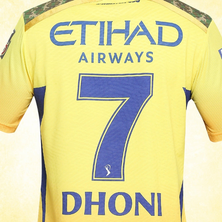 CSK Official Match Jersey - Dhoni 7 - Kids (Half Sleeve)