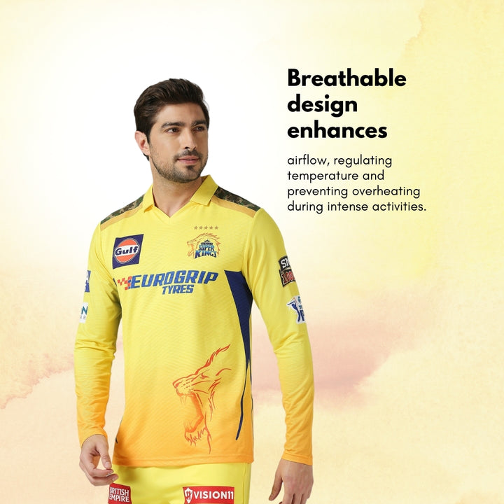 CSK Official Match Jersey 2024 - Dhoni 7 (Full Sleeve)