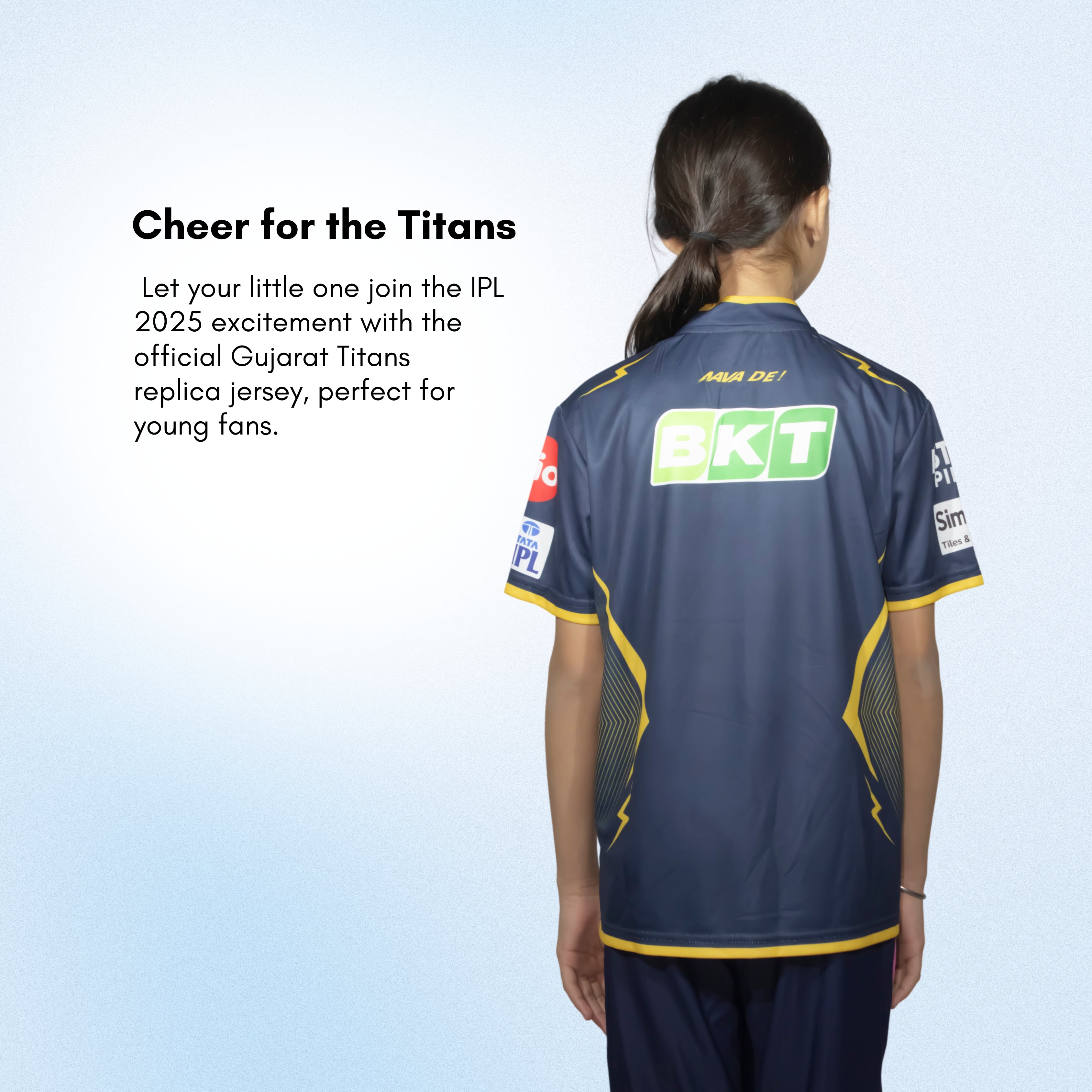 Gujarat Titans Official Replica Jersey IPL 2025 Kids Half Sleeve