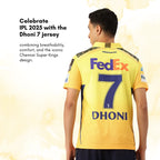 Chennai Super Kings Authentic Match Jersey IPL 2025 Adult Dhoni 7 Half Sleeve