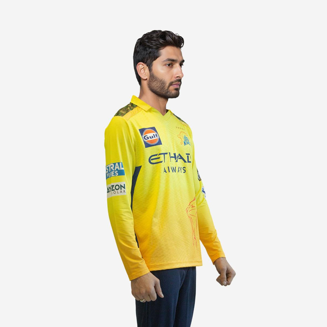 Chennai Super Kings Authentic Match Jersey IPL 2025 Adult Plain Long Sleeve