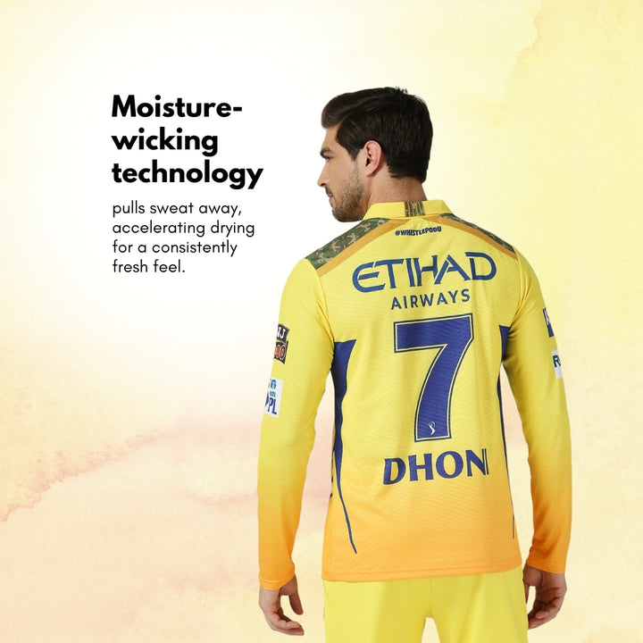 CSK Official Match Jersey 2024 - Dhoni 7 (Full Sleeve)