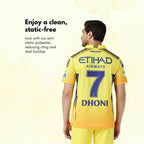 CSK Fan Jersey 2024 - Dhoni 7 (Half Sleeve)