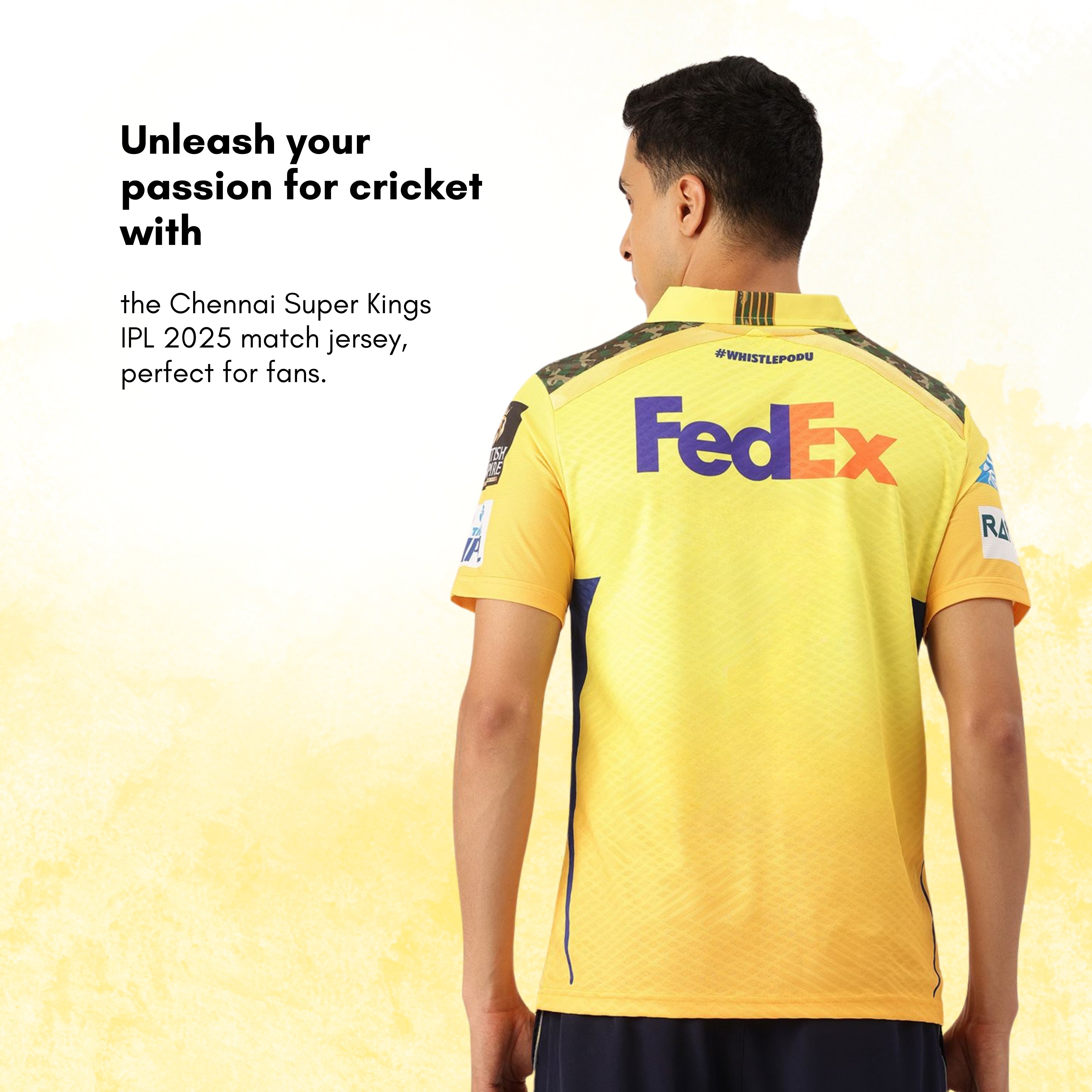 Chennai Super Kings Authentic Match Jersey IPL 2025 Adult Plain Half Sleeve