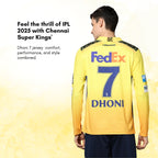 Chennai Super Kings Authentic Match Jersey IPL 2025 Adult Dhoni 7 Long Sleeve