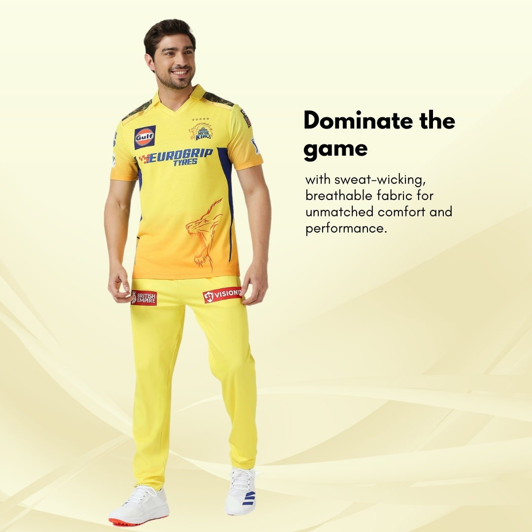 CSK Official Match Jersey 2024 - Dhoni 7 (Half Sleeve)