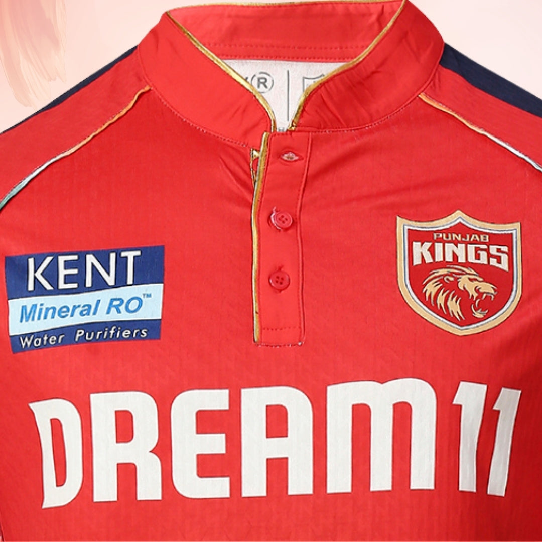 PBKS Official Match Jersey - Plain - Kids 2024 (Half Sleeve)