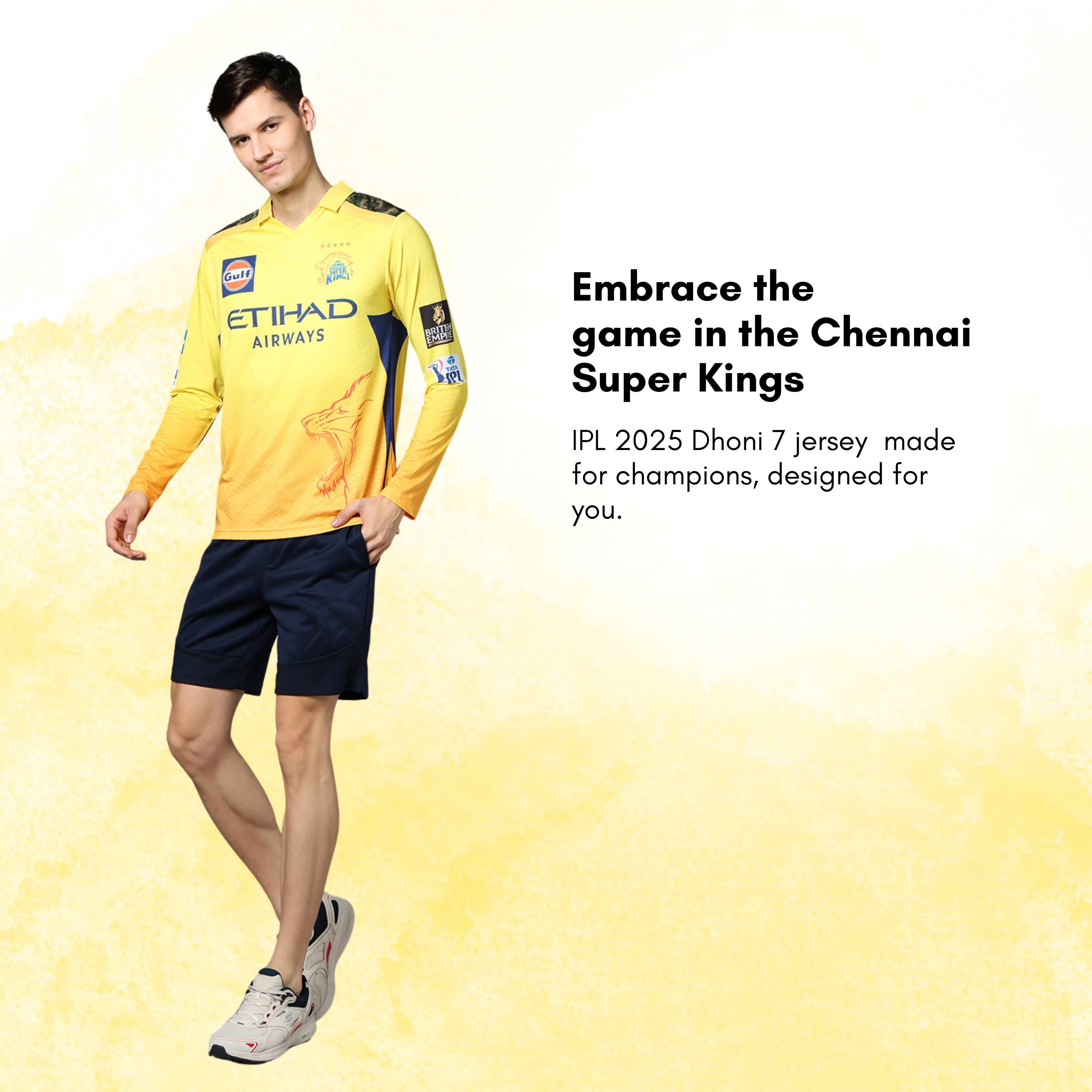 Chennai Super Kings Authentic Match Jersey IPL 2025 Adult Dhoni 7 Long chennai-super-kings-authentic-match-jersey-ipl-2025-adult-dhoni-7-long