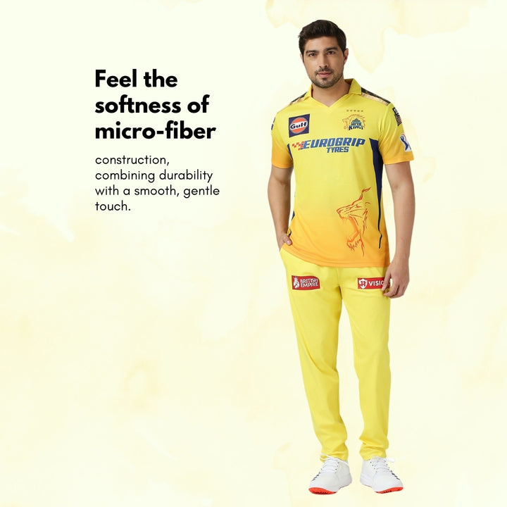 CSK Fan Jersey 2024 - Dhoni 7 (Half Sleeve)