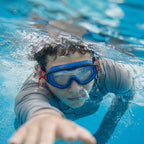 Kids Swimming Silicone PolyCarbonate Goggles Mask Essentials UV Protection Anti Fog — Pink Blue