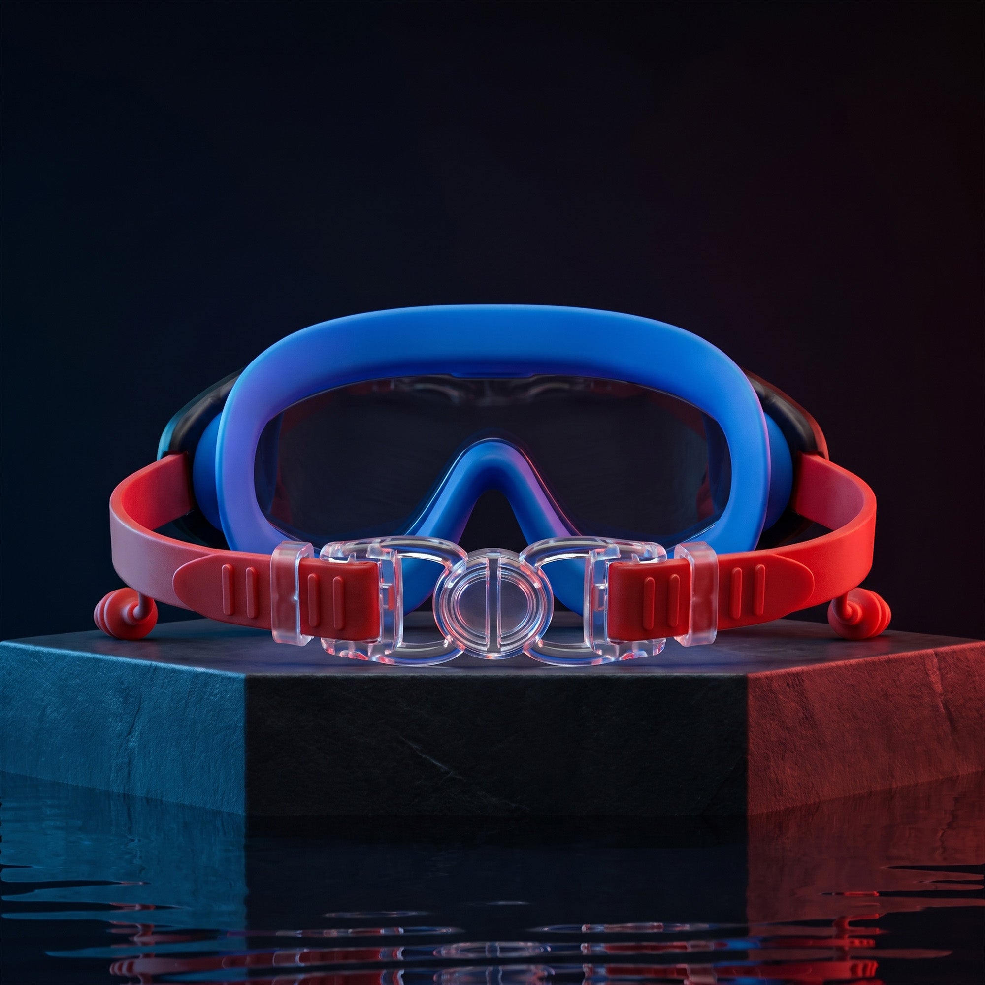 Kids Swimming Silicone PolyCarbonate Goggles Mask Essentials UV Protection Anti Fog — Pink Blue Secondary image