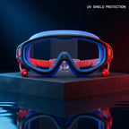 Kids Swimming Silicone PolyCarbonate Goggles Mask Essentials UV Protection Anti Fog — Pink Blue