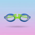 Kids Swimming Silicone Polycarbonate Goggles Essentials UV Protection Anti Fog — Green Blue