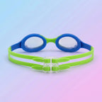 Kids Swimming Silicone Polycarbonate Goggles Essentials UV Protection Anti Fog — Green Blue
