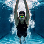 Adult Swimming Silicone PolyCarbonate Electroplated Goggles Mask Performance UV Protection Anti Fog — Black
