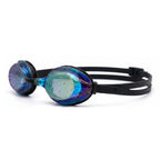 Adult Swimming Silicone PolyCarbonate Electroplated Goggles Professional UV Protection Anti Fog — Blue Black