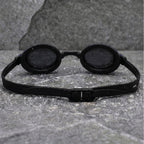 Adult Swimming Silicone PolyCarbonate Electroplated Goggles Professional UV Protection Anti Fog — Blue Black