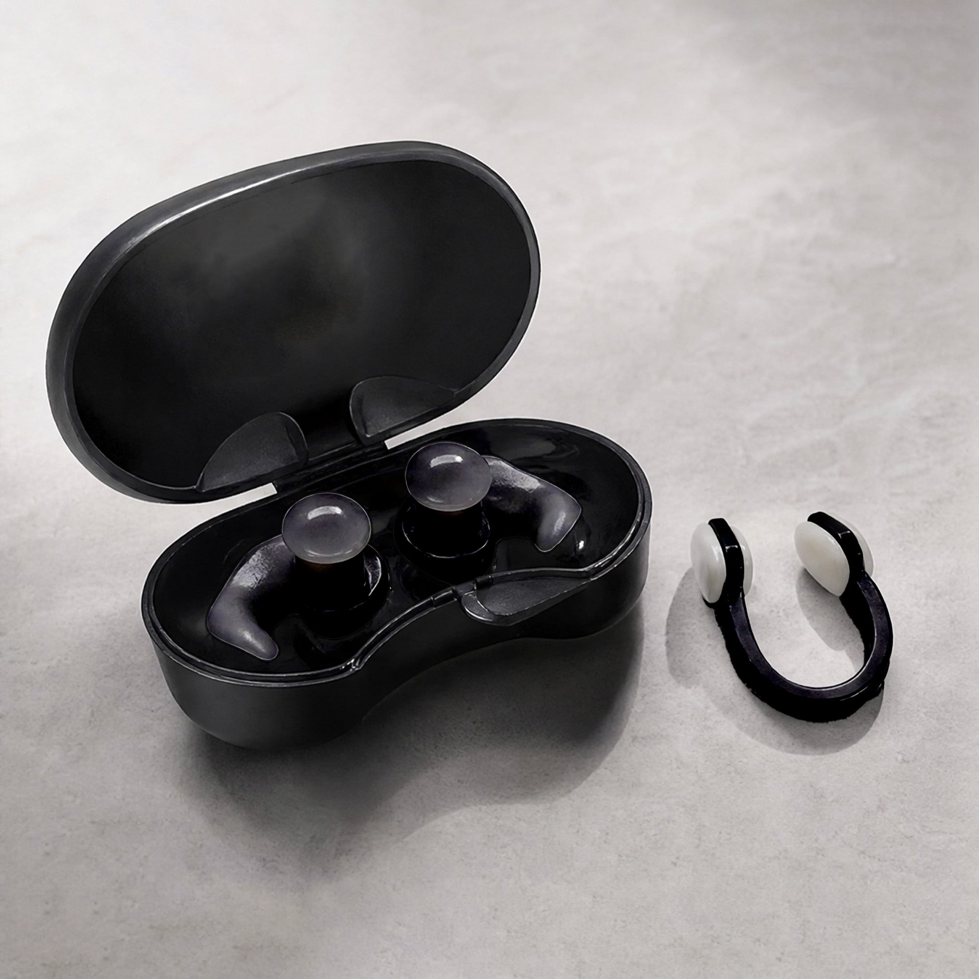 Adult Swimming Ear Plugs And Nose Clip Set Silicone — Black Main image