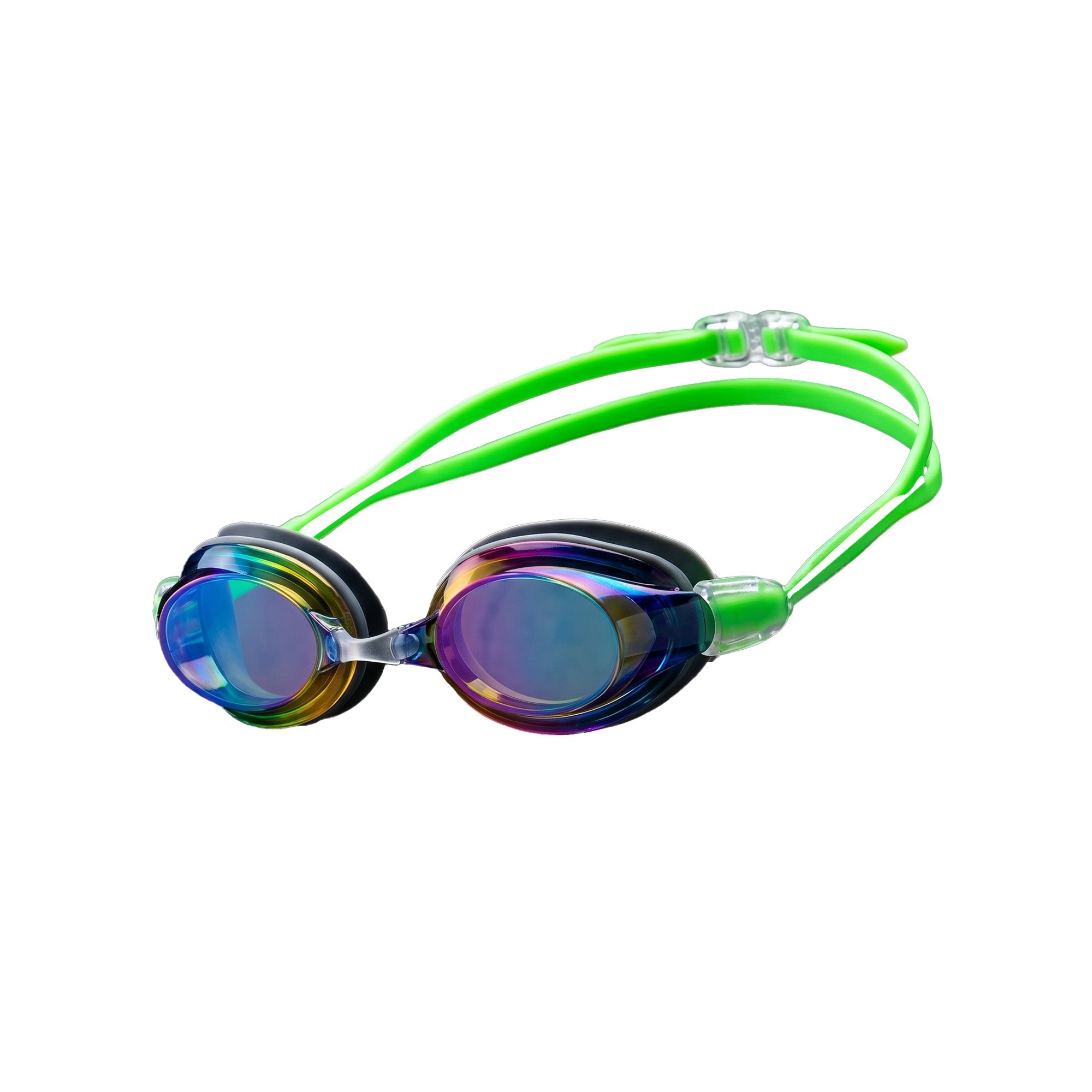 Adult Swimming Silicone PolyCarbonate Electroplated Goggles Professional UV Protection Anti Fog — Blue Green Main image