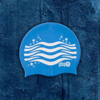 Kids Swimming Silicone Cap Wave Essentials — Blue