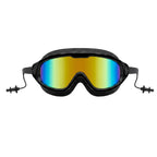 Adult Swimming Silicone PolyCarbonate Electroplated Goggles Mask Performance UV Protection Anti Fog — Black