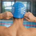 Kids Swimming Silicone Cap Wave Essentials — Blue