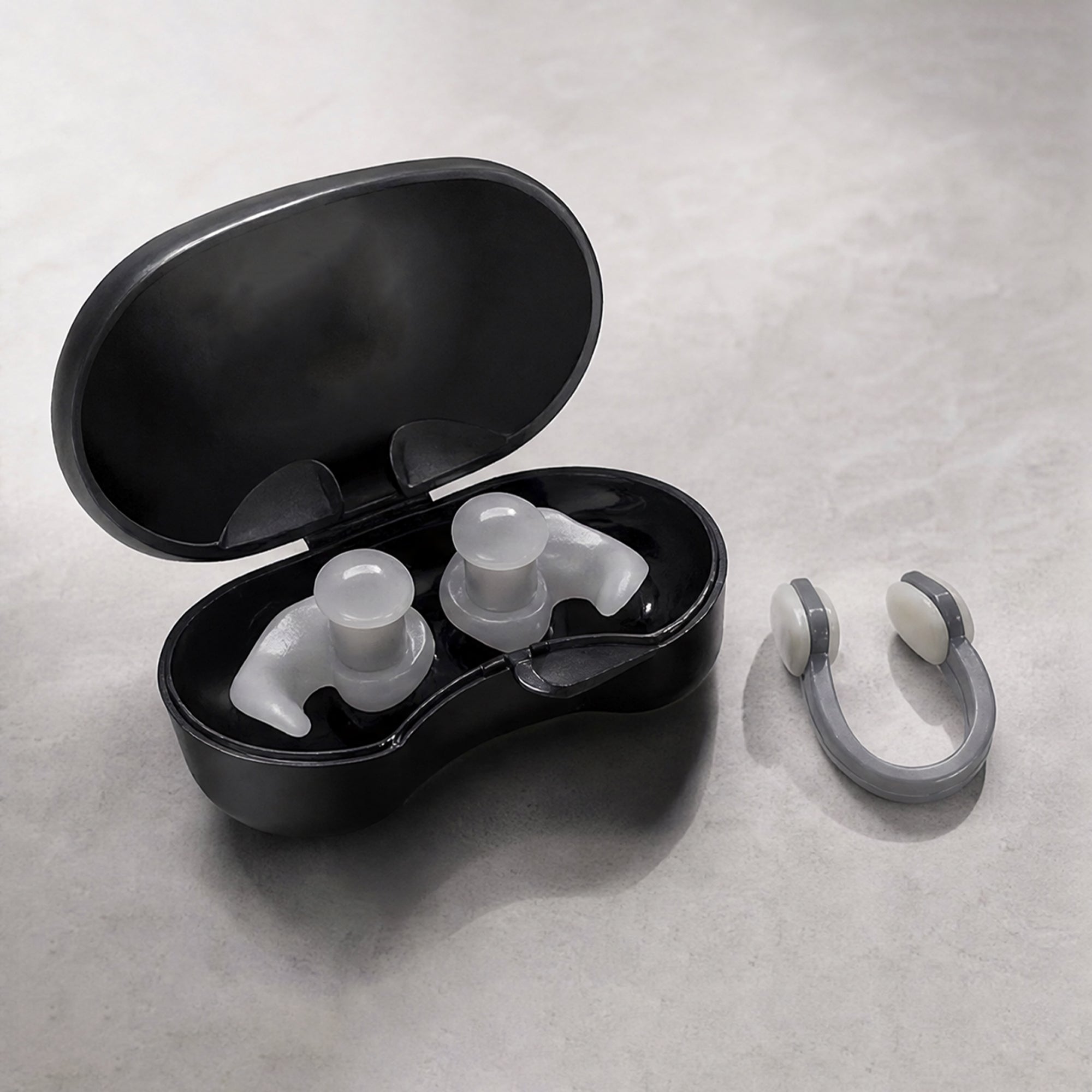 Adult Swimming Ear Plugs And Nose Clip Set Silicone — Grey Main image