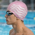 Kids Swimming Silicone Cap Wave Essentials — Pink
