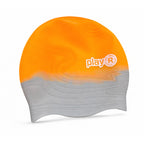 Adult Swimming Silicone Cap Professional — Orange Silver