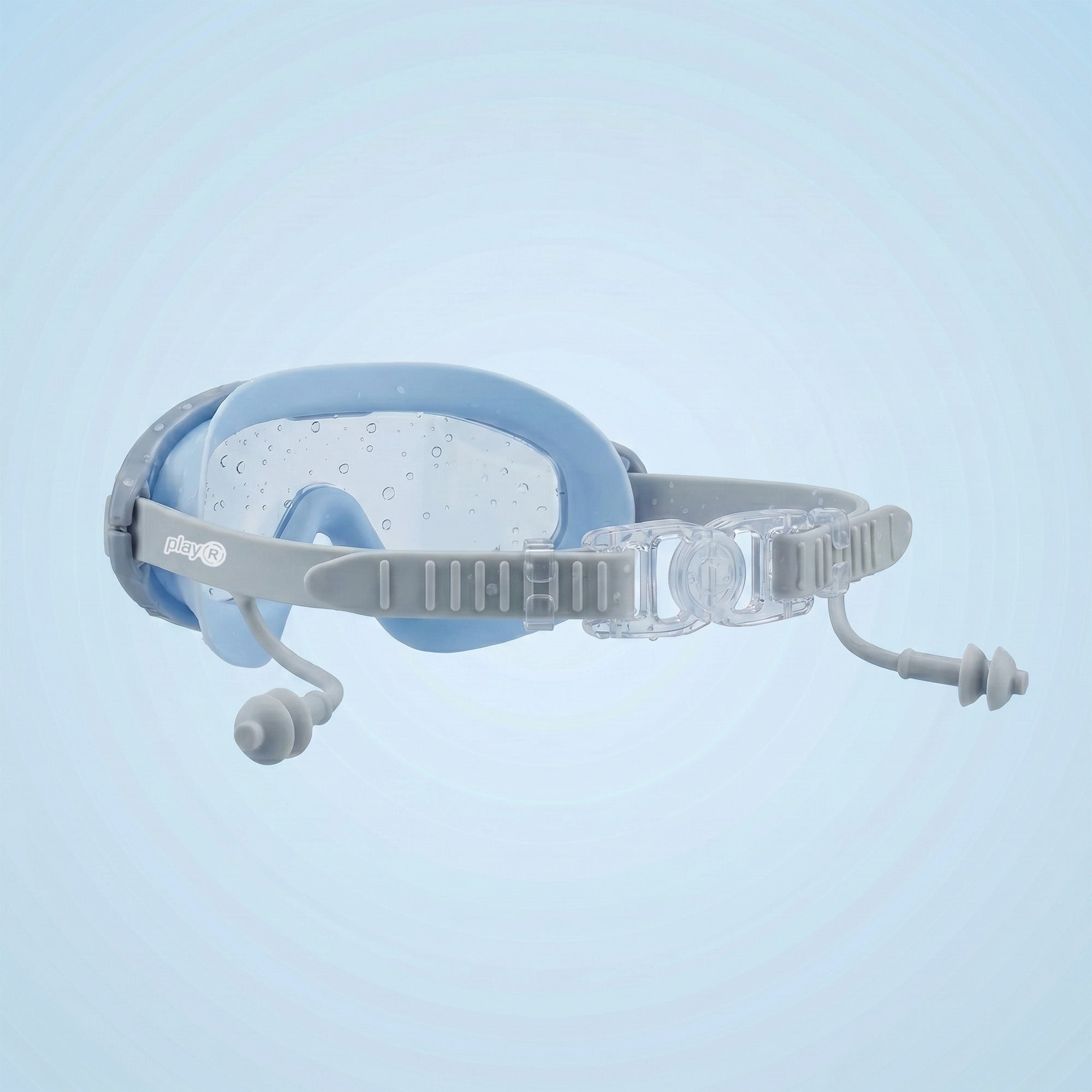 Kids Swimming Silicone PolyCarbonate Goggles Mask Essentials UV Protection Anti Fog — Blue Grey Secondary image