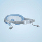 Kids Swimming Silicone PolyCarbonate Goggles Mask Essentials UV Protection Anti Fog — Blue Grey