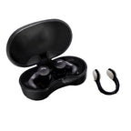 Adult Swimming Ear Plugs And Nose Clip Set Silicone — Black