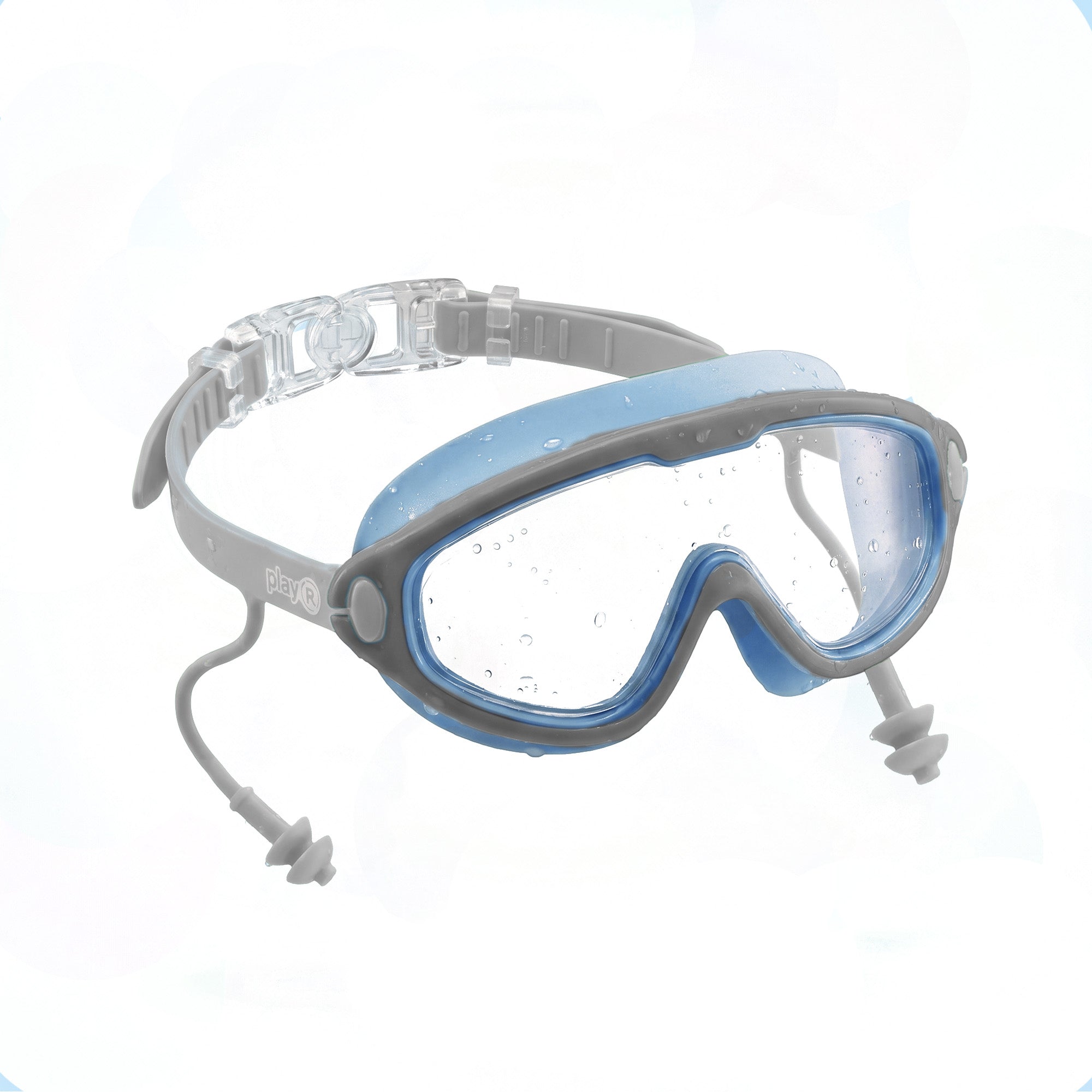 Kids Swimming Silicone PolyCarbonate Goggles Mask Essentials UV Protection Anti Fog — Blue Grey Main image