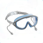 Kids Swimming Silicone PolyCarbonate Goggles Mask Essentials UV Protection Anti Fog — Blue Grey